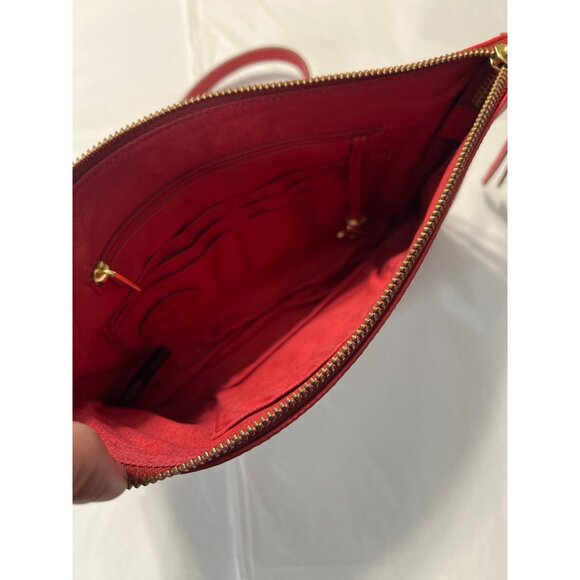 Fossil Red Leather Crossbody Bag With Chain Strap - Picture 8 of 10